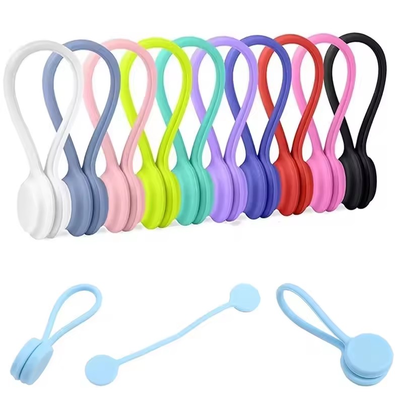 Gear Tie Reusable - Abraçadeiras Magnéticas de Silicone para Gerenciamento
