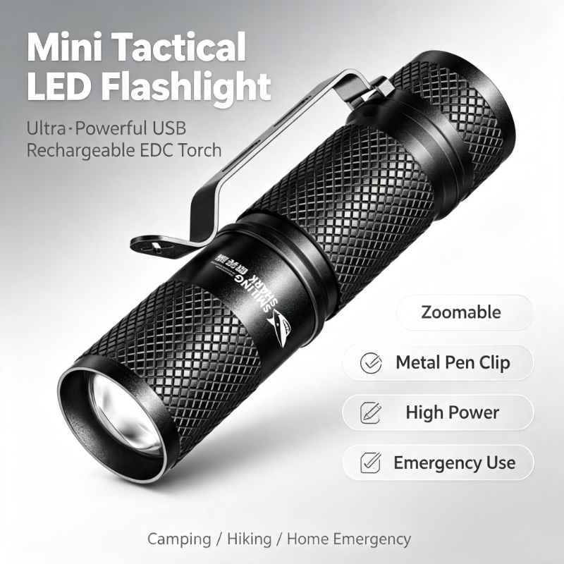 Edc Carry Flashlight - Lanterna LED Tática Mini Ultra-Poderosa SMILING