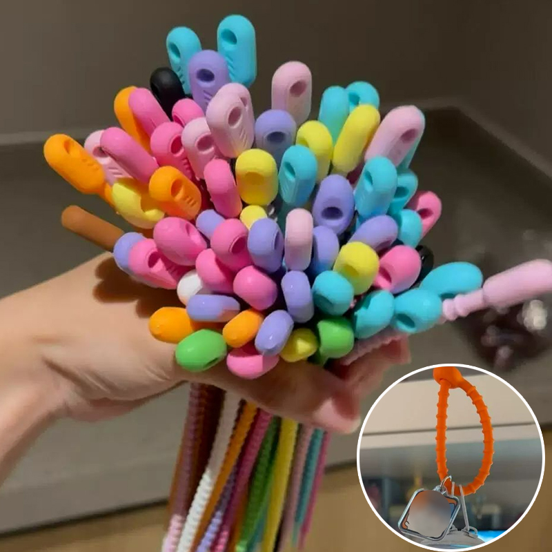 Gear Tie Reusable - 200 Peças/Lote de Abraçadeiras de Silicone