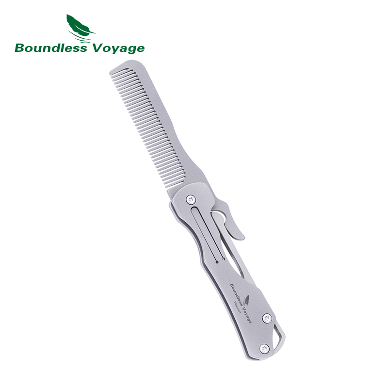 Comb Pocket Titanium - Pente de cabelo dobrável de titânio