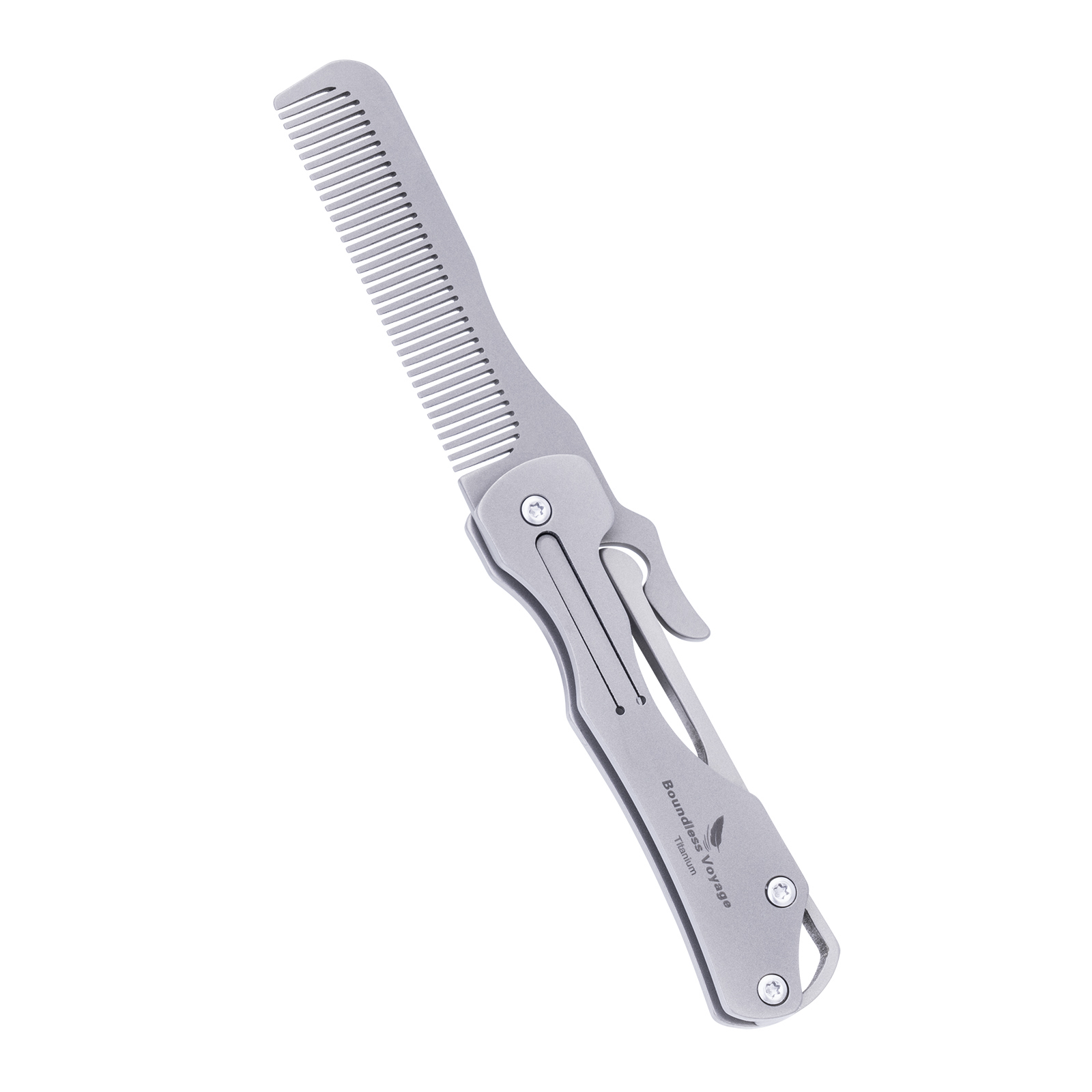 Comb Pocket Titanium - Pente dobrável de titânio para viagem