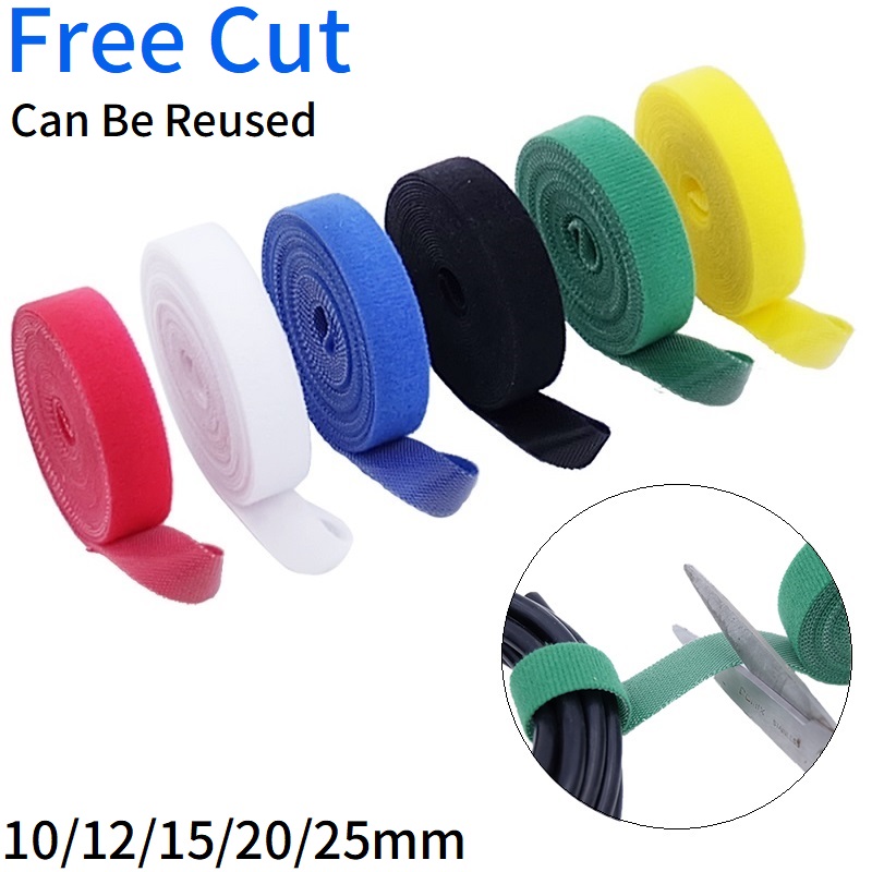 Gear Tie Reusable - 1/5m abraçadeiras reutilizáveis adesivo gancho laço