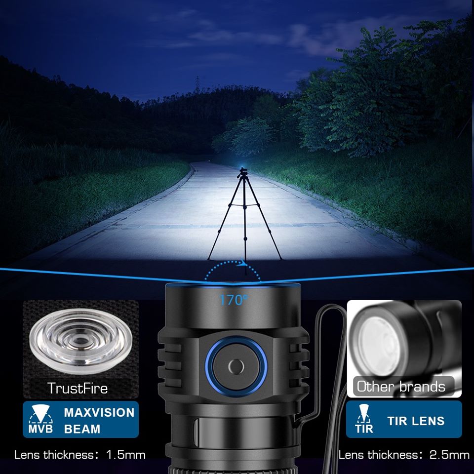 Trustfire mc1 lanterna recarre - Edc Carry Flashlight avaliação e preço